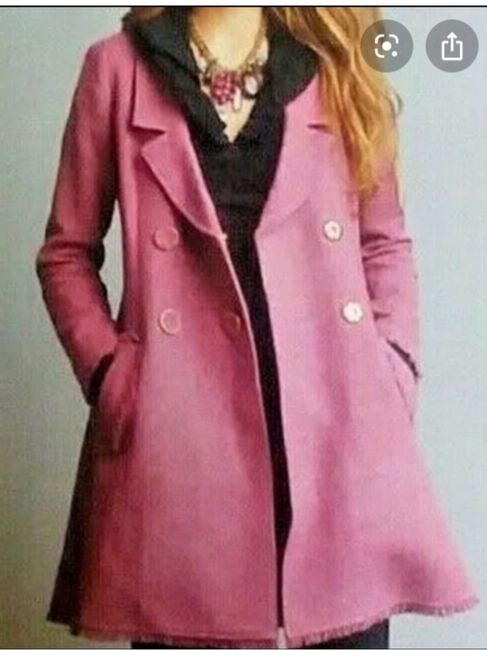Cabi Tweed Double Breasted Madison Avenue Pea Coat